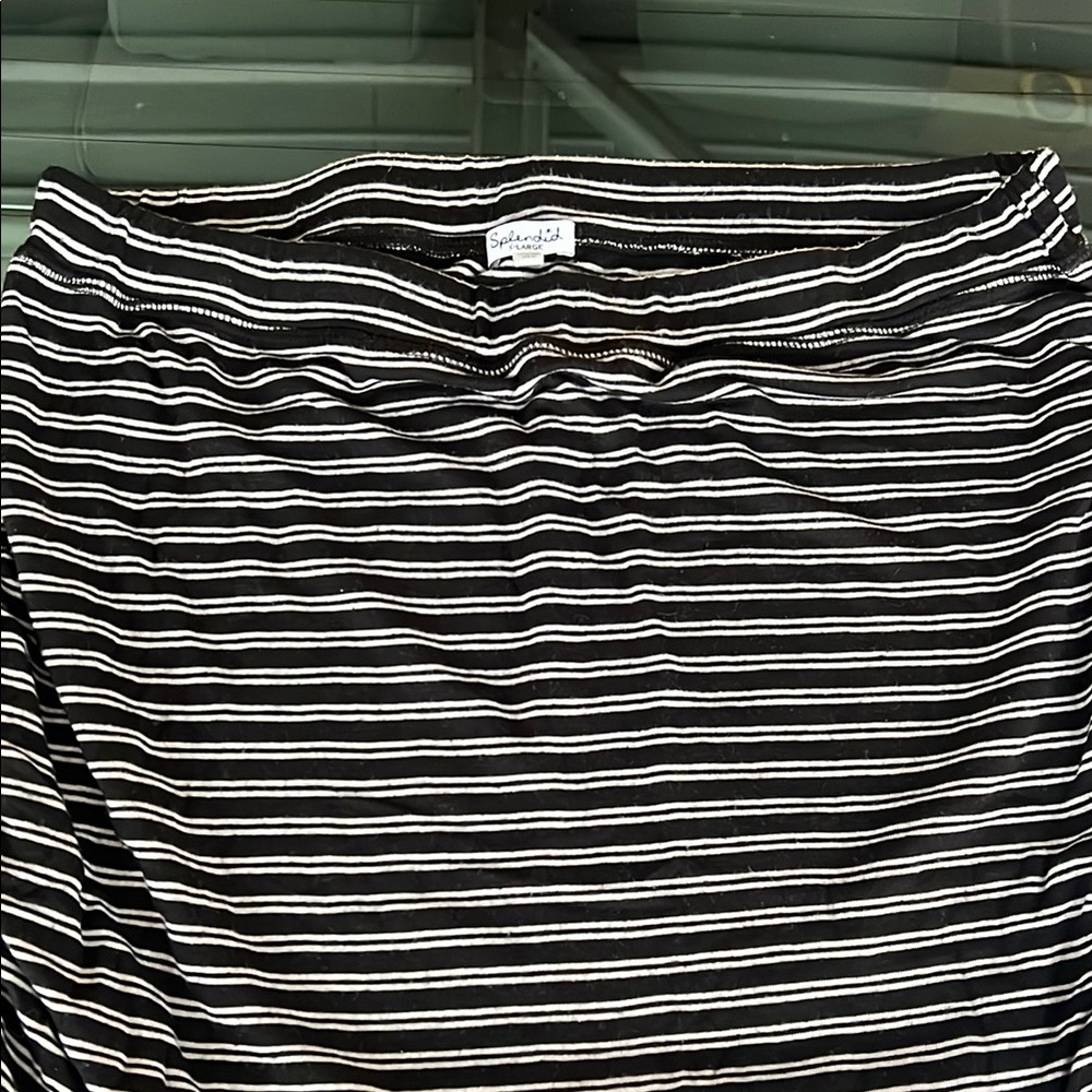 Splendid Monochrome Striped Skirt